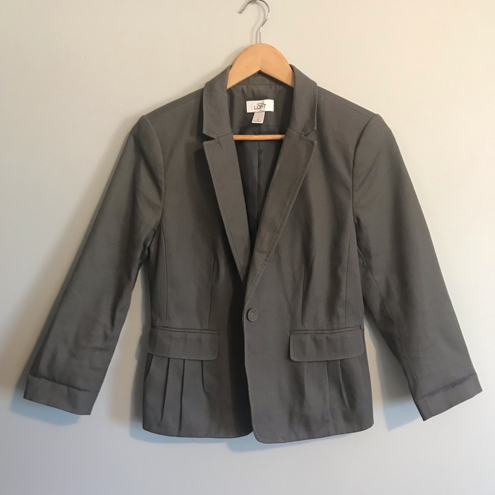 Ann Taylor LOFT Gray Blazer